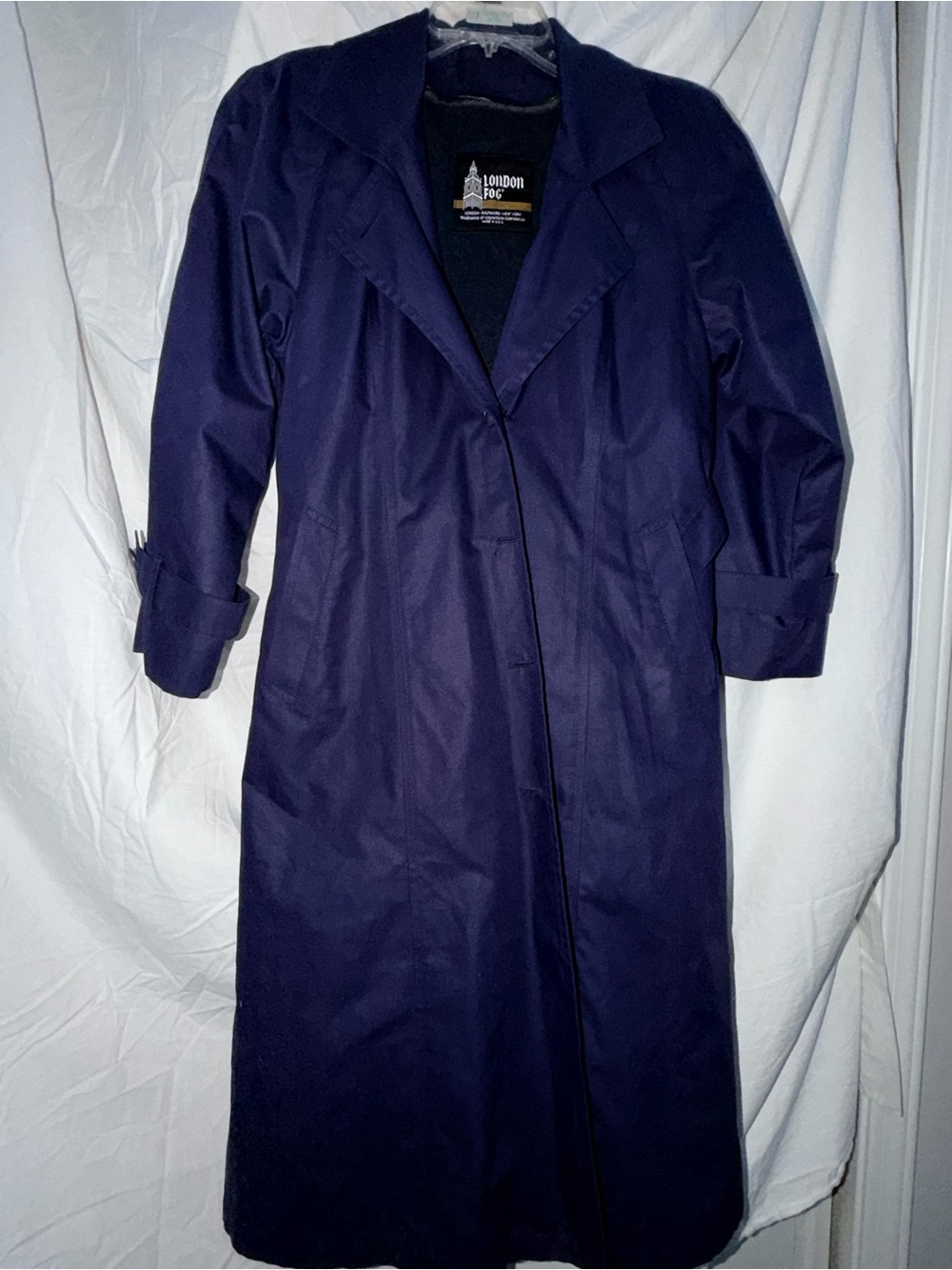 London Fog Deep Purple Long Trench Coat